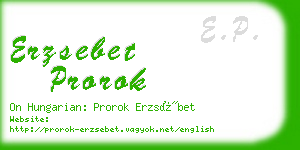 erzsebet prorok business card